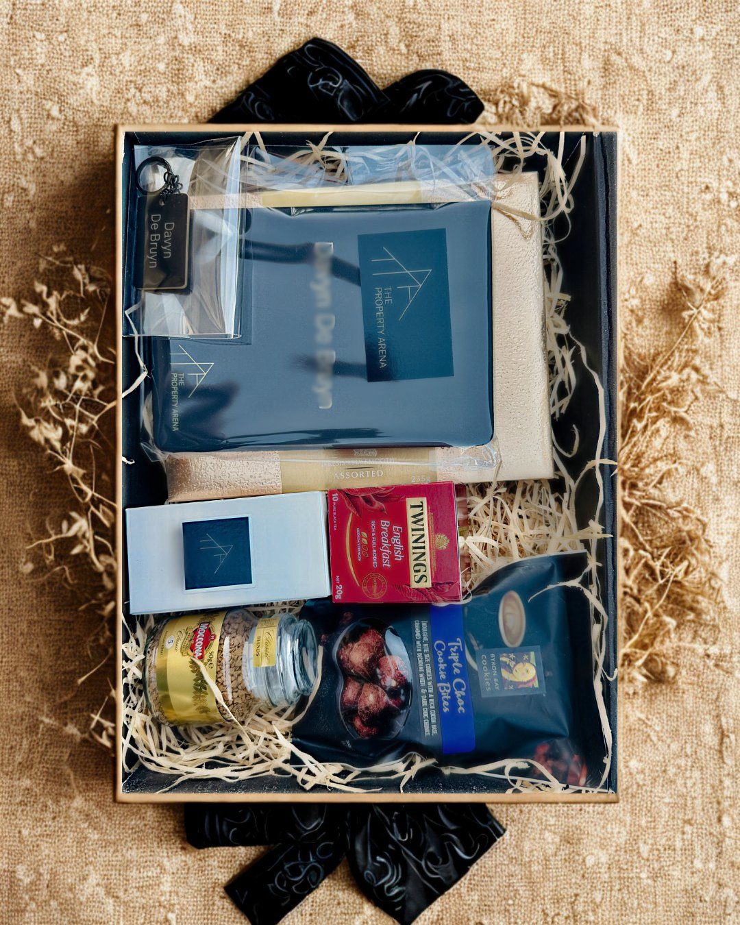 A bespoke corporate gift box assembled by GD Events Group