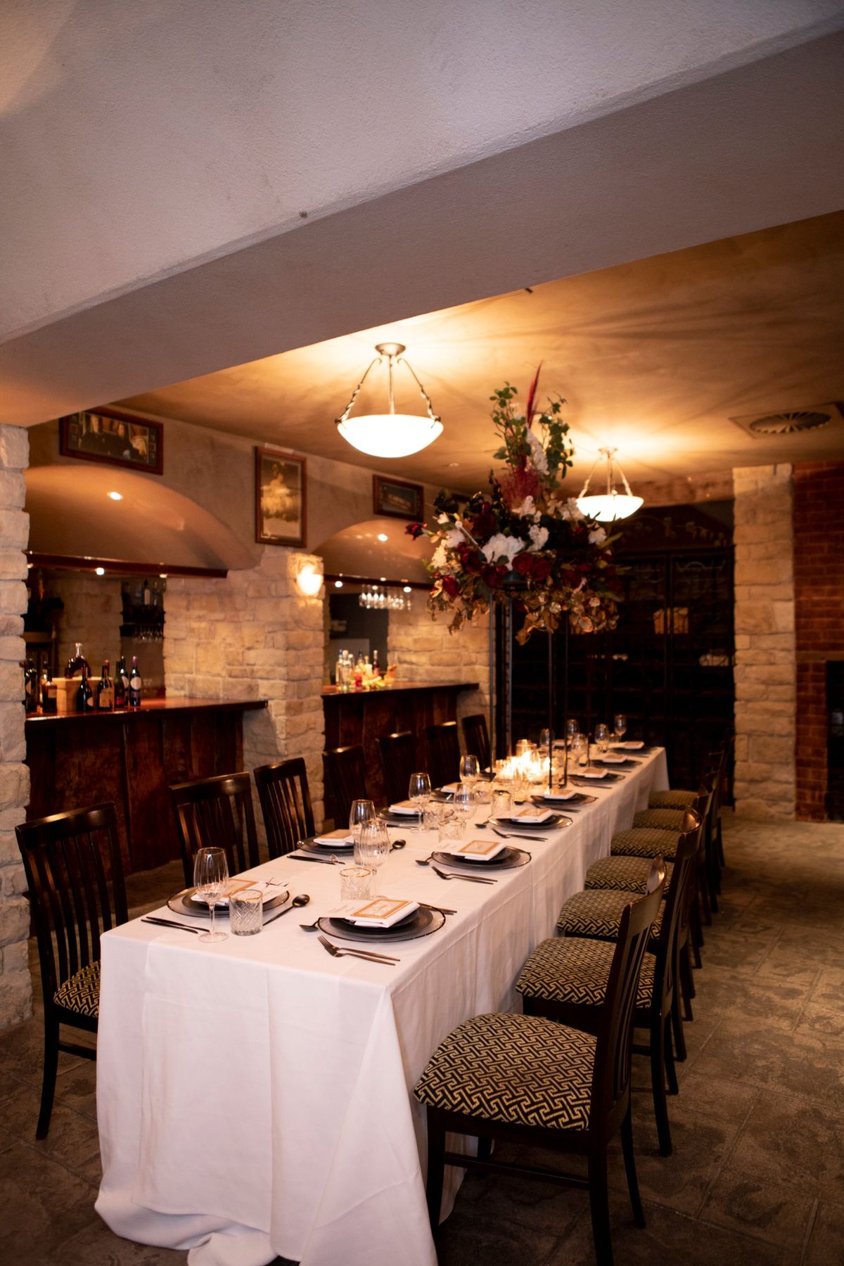 A dining room set before guests arrive